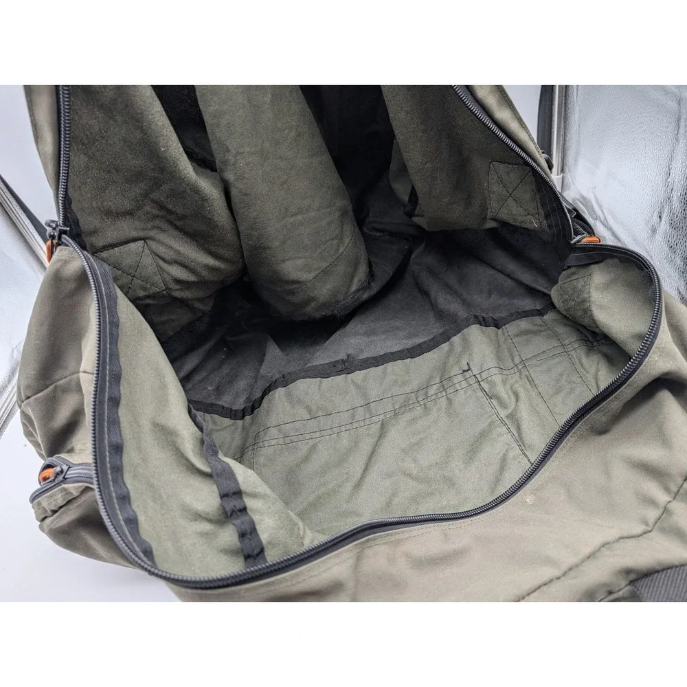 Eddie Bauer X-Large Duffel Bag Olive Green Canvas Travel Gym Weekender Luggage